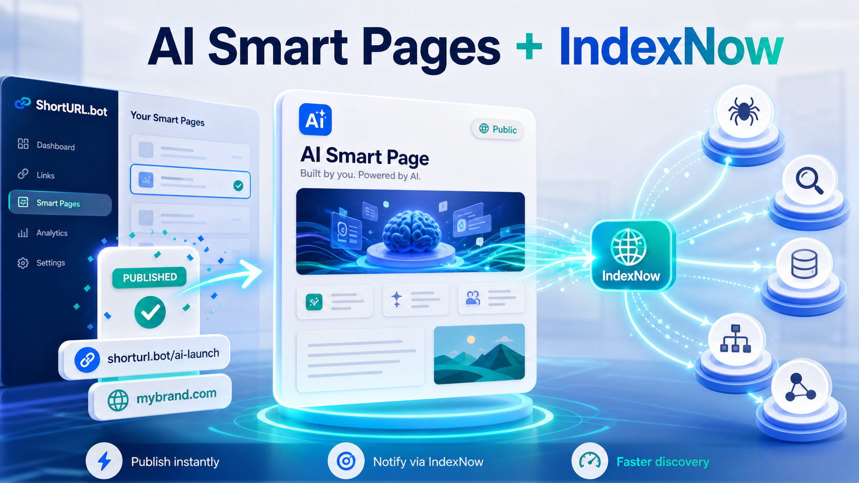 AI Smart Pages publishing through IndexNow for faster discovery