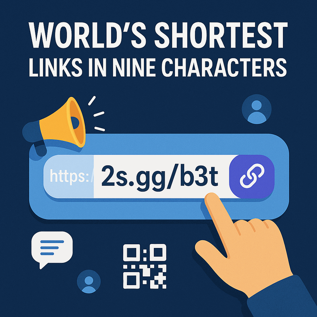 Хиро-баннер ShortUrl.bot о самых коротких брендовых ссылках в мире